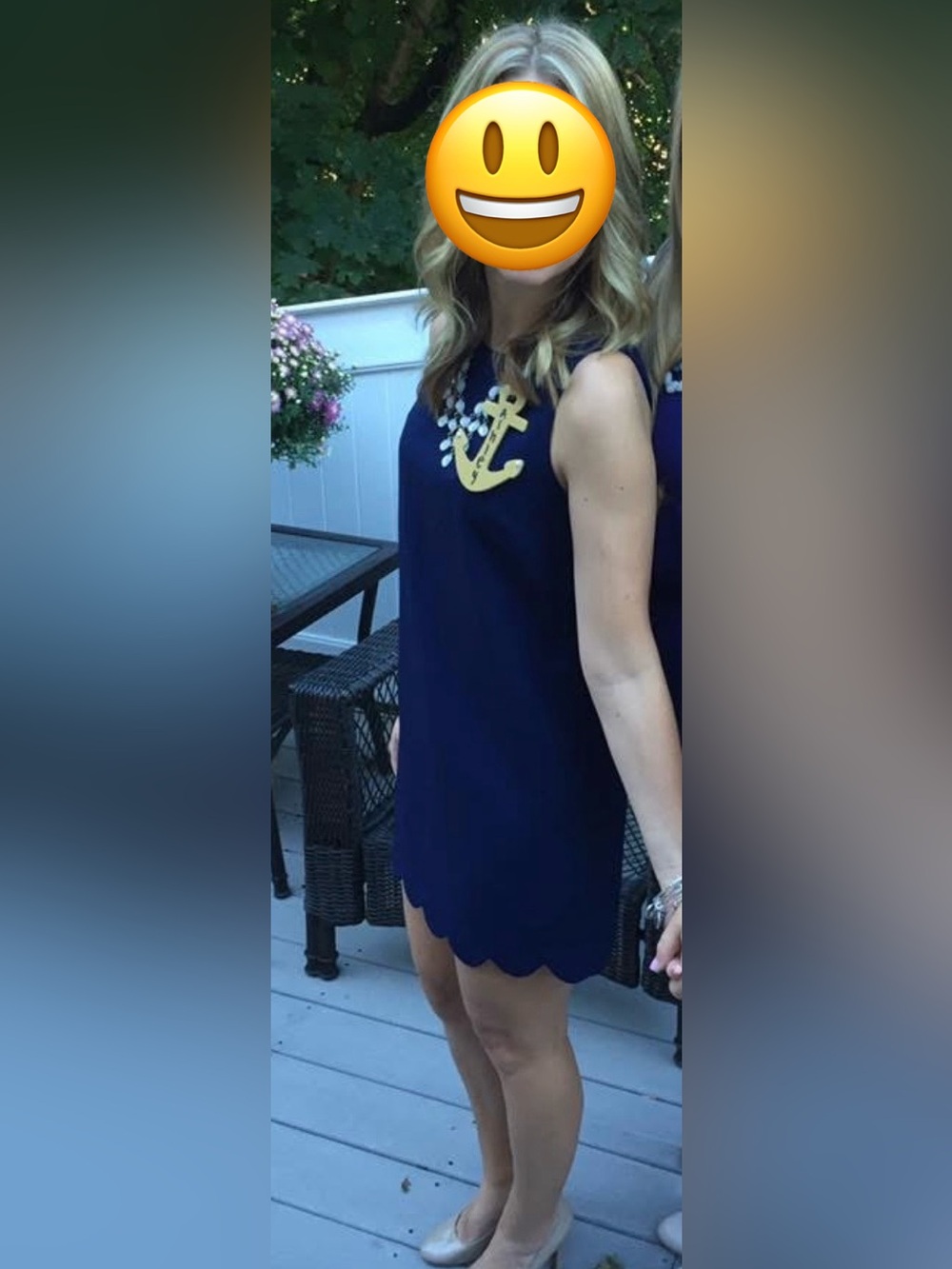 Monteau Navy Sleeveless Scalloped-Hem Midi Dress - Picture 6 of 6